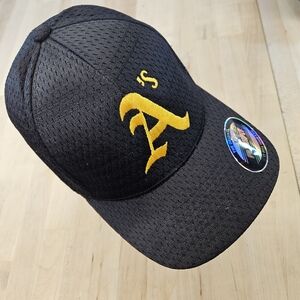 Flex Fit Oakland A's Black Cap Athletics Hat Embroidered Men